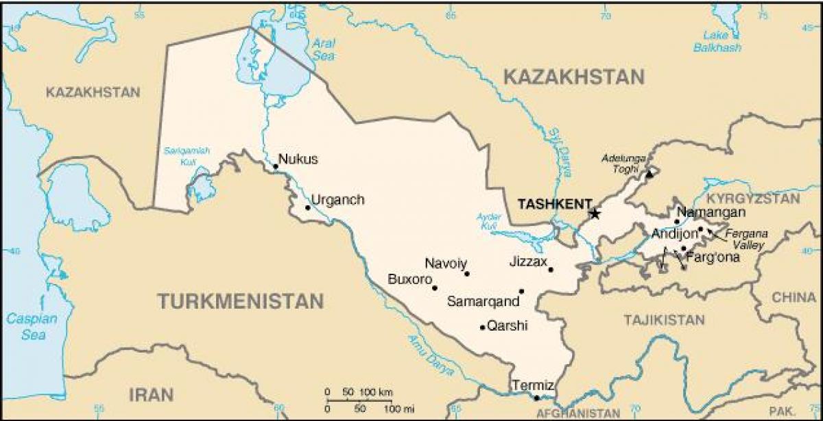 map of Uzbekistan cities