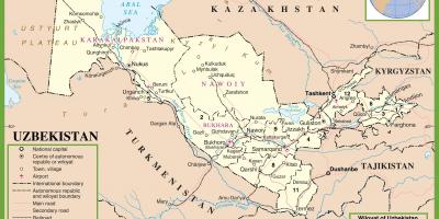 Map of Uzbekistan political 