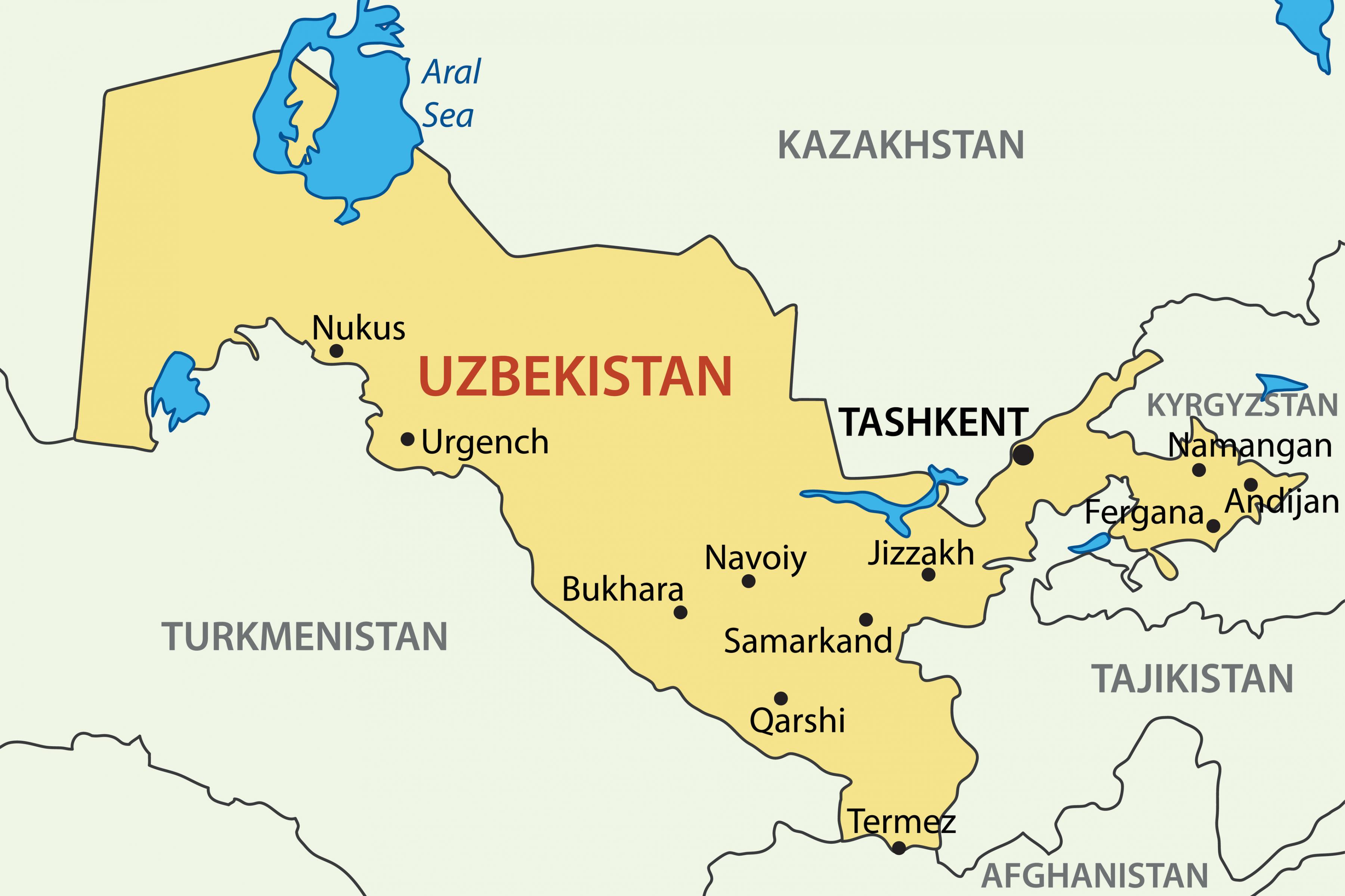Map of Uzbekistan Capital of Uzbekistan map (Central Asia Asia)