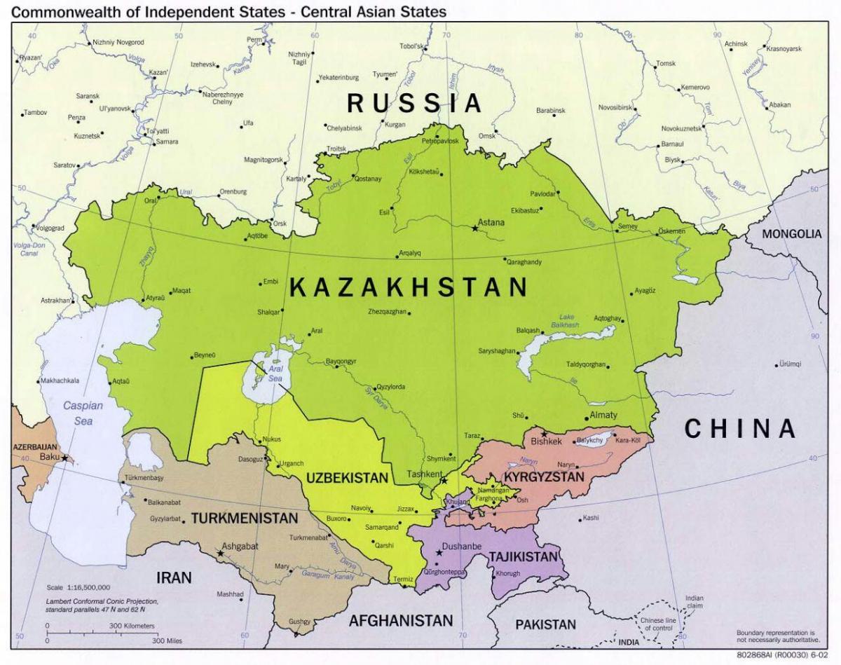 Uzbekistan russia map