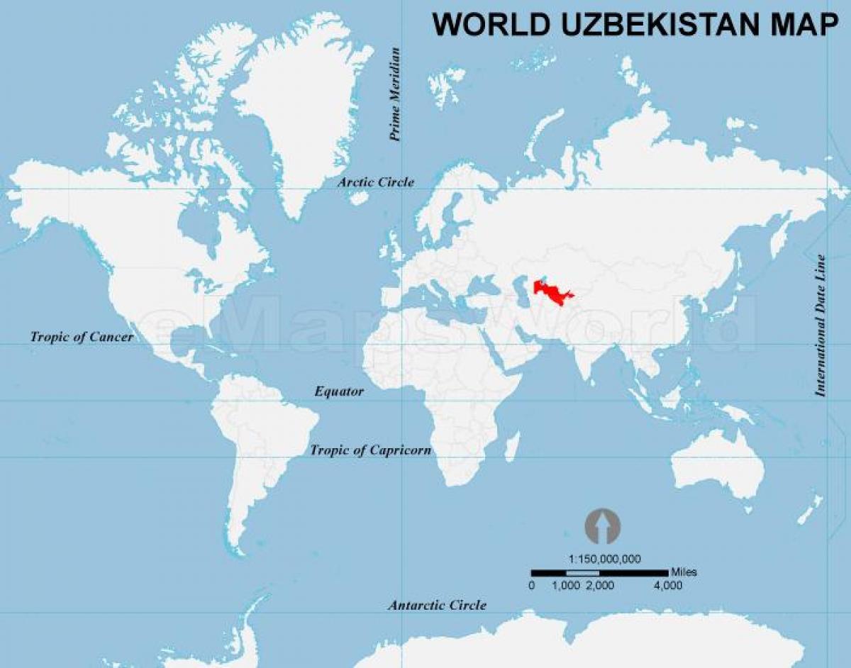 locate uzbekistan in world map