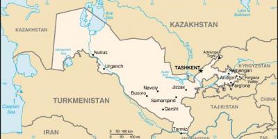 Map of Uzbekistan cities
