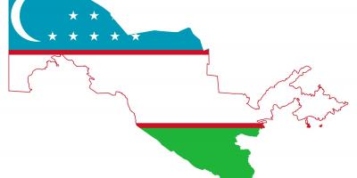 Map of Uzbekistan flag 